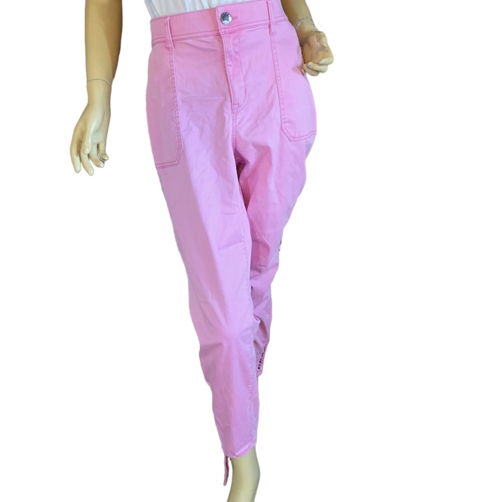 LANE BRYANT ORCHID PINK SKINNY LEG CORSET HEM PANTS (18) - Picture 2 of 13